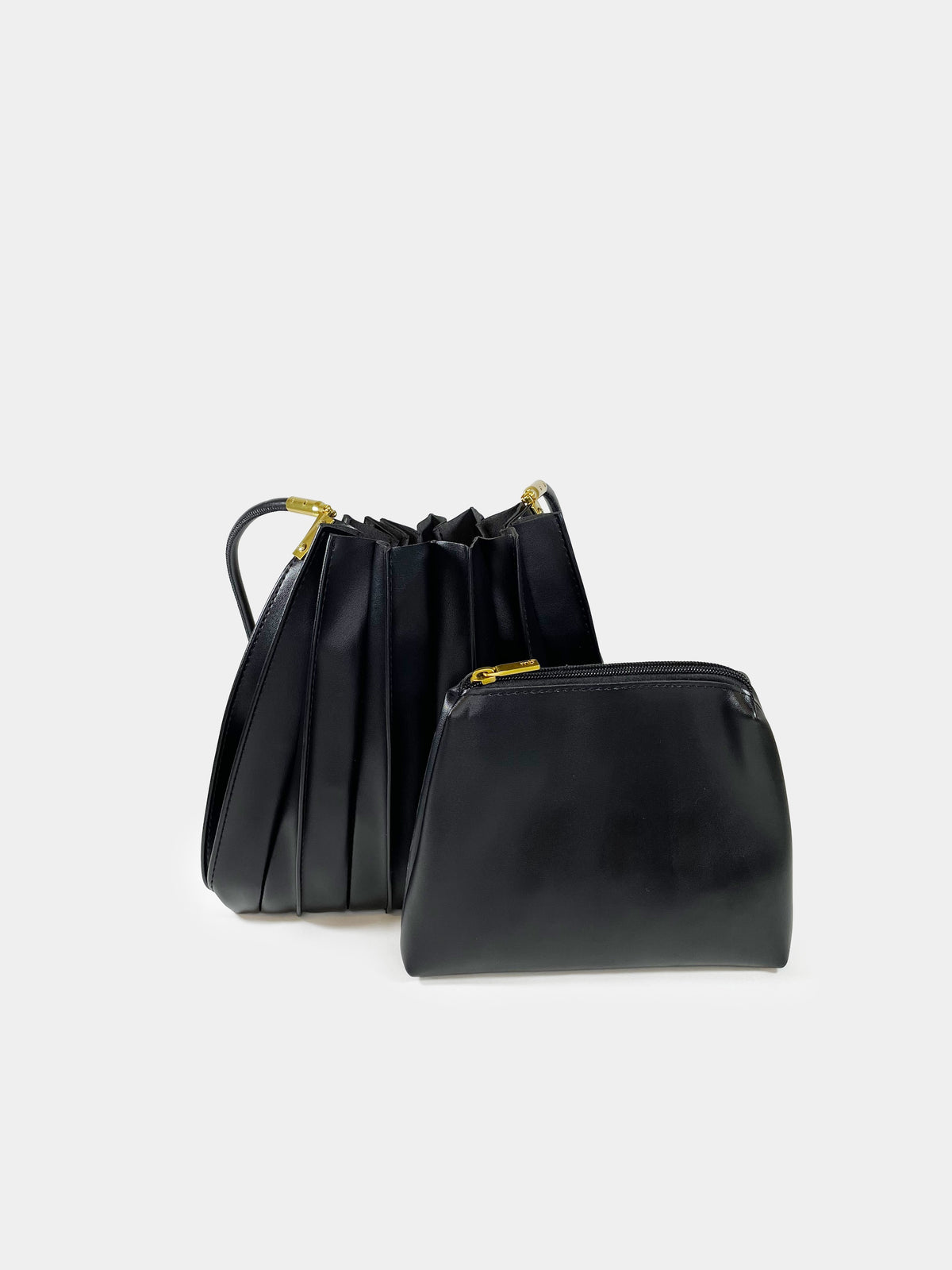 Borsa a spalla Ava - Plissè Black