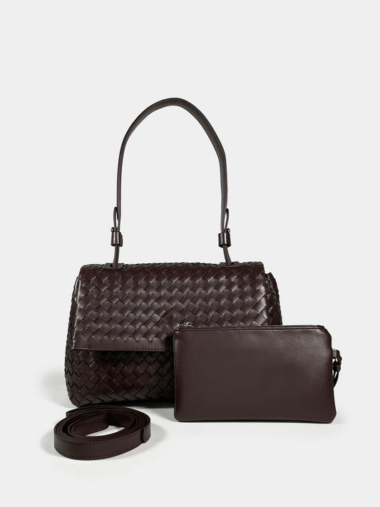 Borsa a spalla Grace - Woven Brown